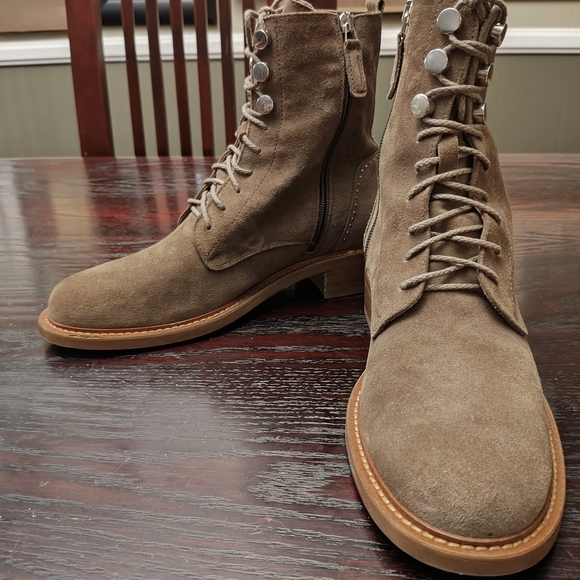 Aquatalia "Ali" Suede Lace-Up Combat Boots in size US 10 - Picture 4 of 10